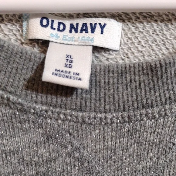 Old Navy Vibrant And Fun Gray Sparkle Sweatshirt - Picture 2 of 4